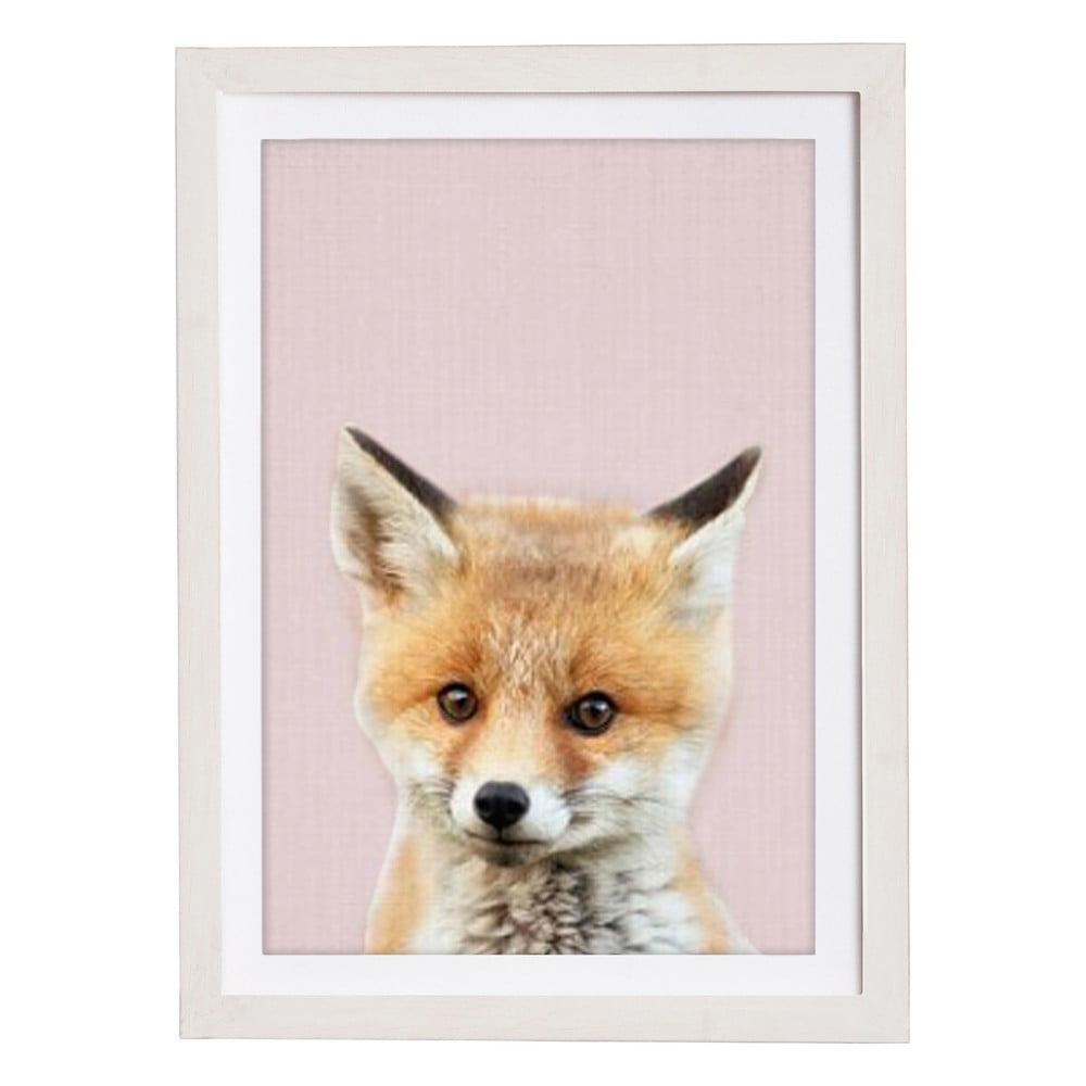 Baby Fox keretezett falikép, 30 x 40 cm - Querido Bestiario