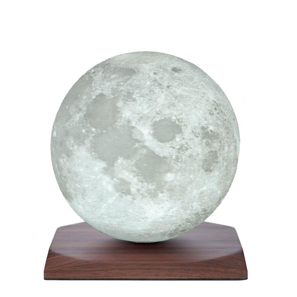 Sötétbarna diófa LED asztali lámpa (magasság 19,5 cm) Smart LunaSpin – Gingko