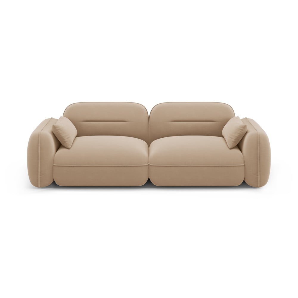 Bézs bársony kanapé 230 cm audrey – interieurs 86
