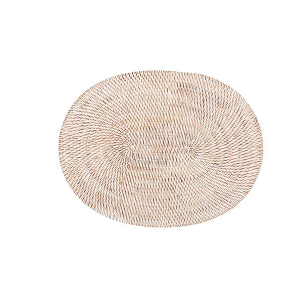 Fehér rattan tányéralátét, 30 x 40 cm - Tiseco Home Studio