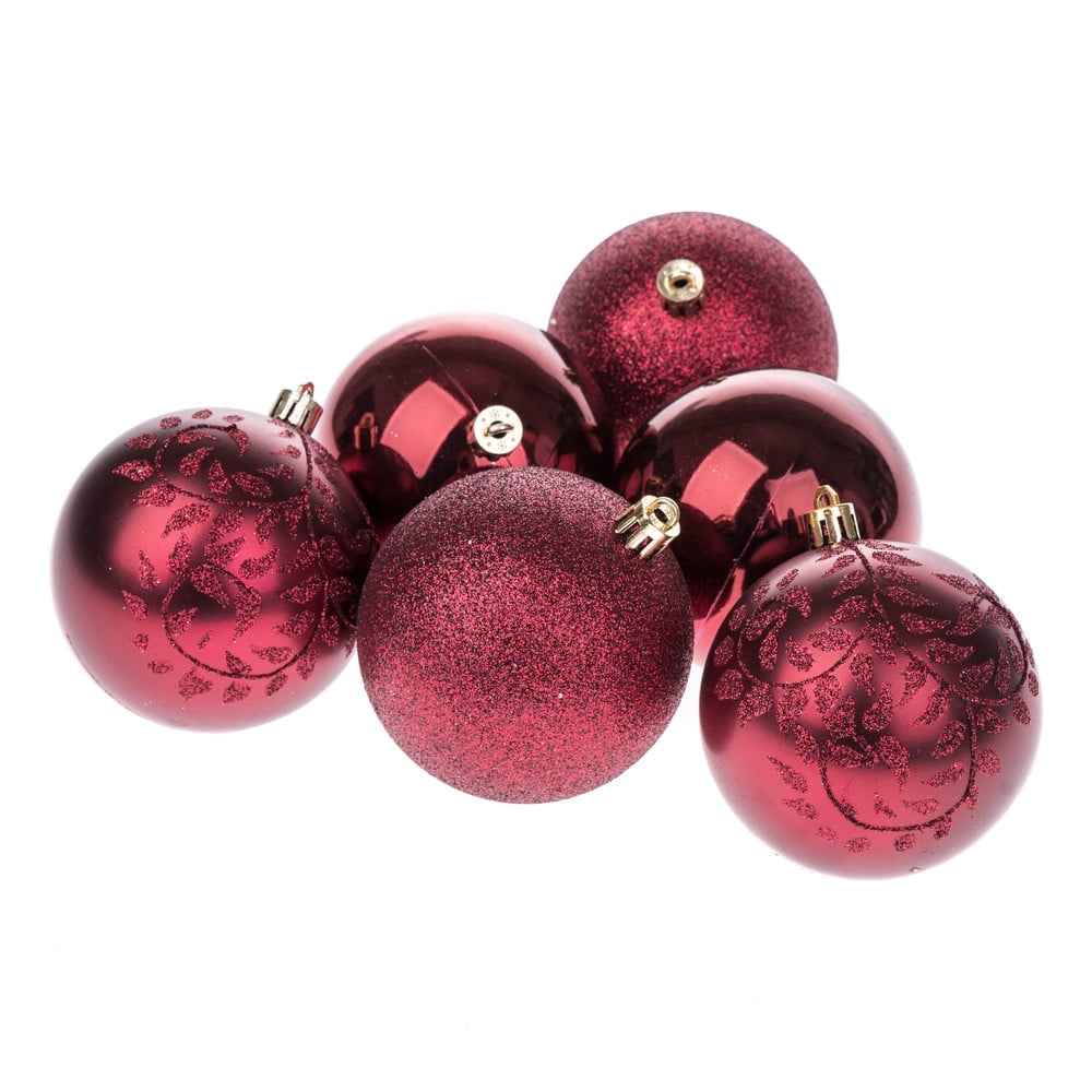 6 db-os piros karácsonyi függő dekor szett - Dakls
