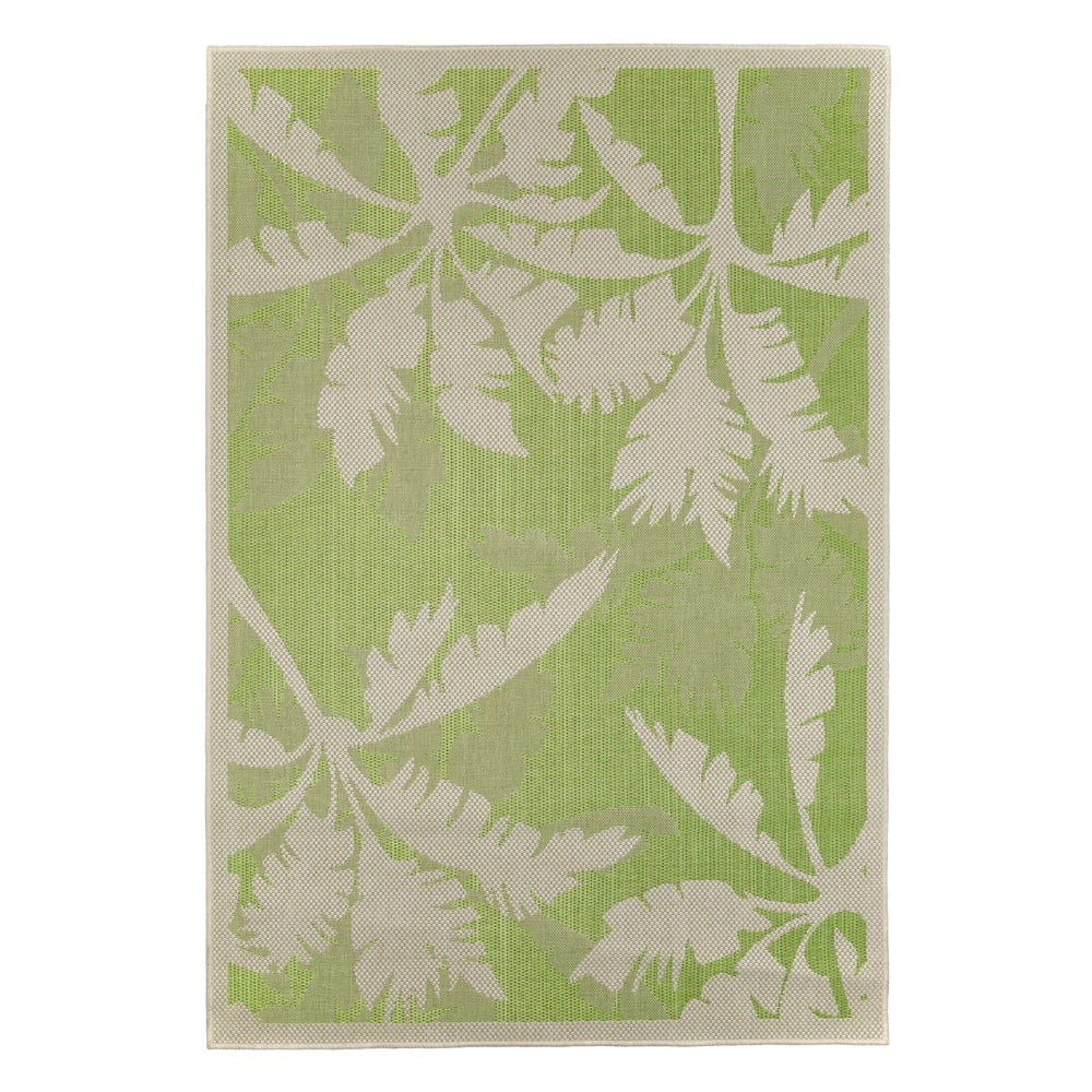 Palms zöld-bézs kültéri szőnyeg, 135 x 190 cm - Floorita