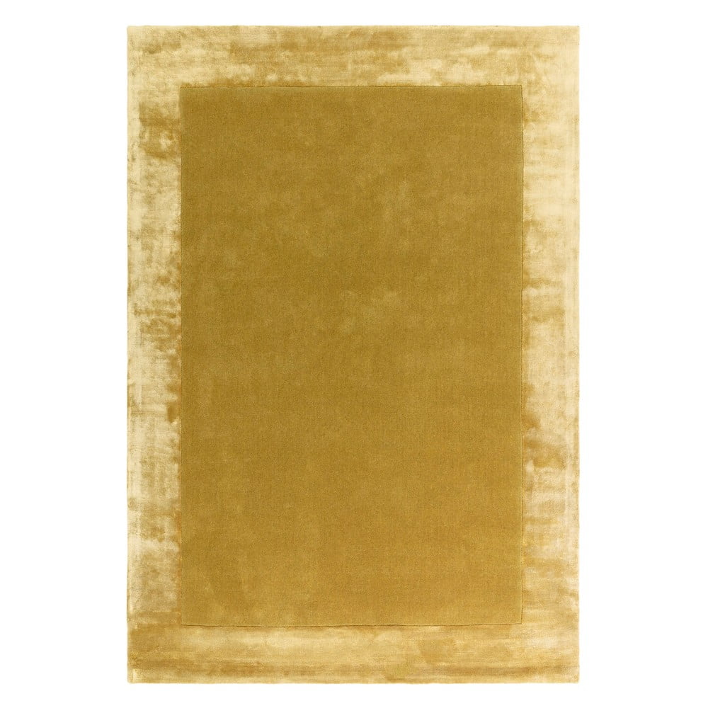 Okkersárga kézi szövésű gyapjú keverék szőnyeg 200x290 cm ascot – asiatic carpets