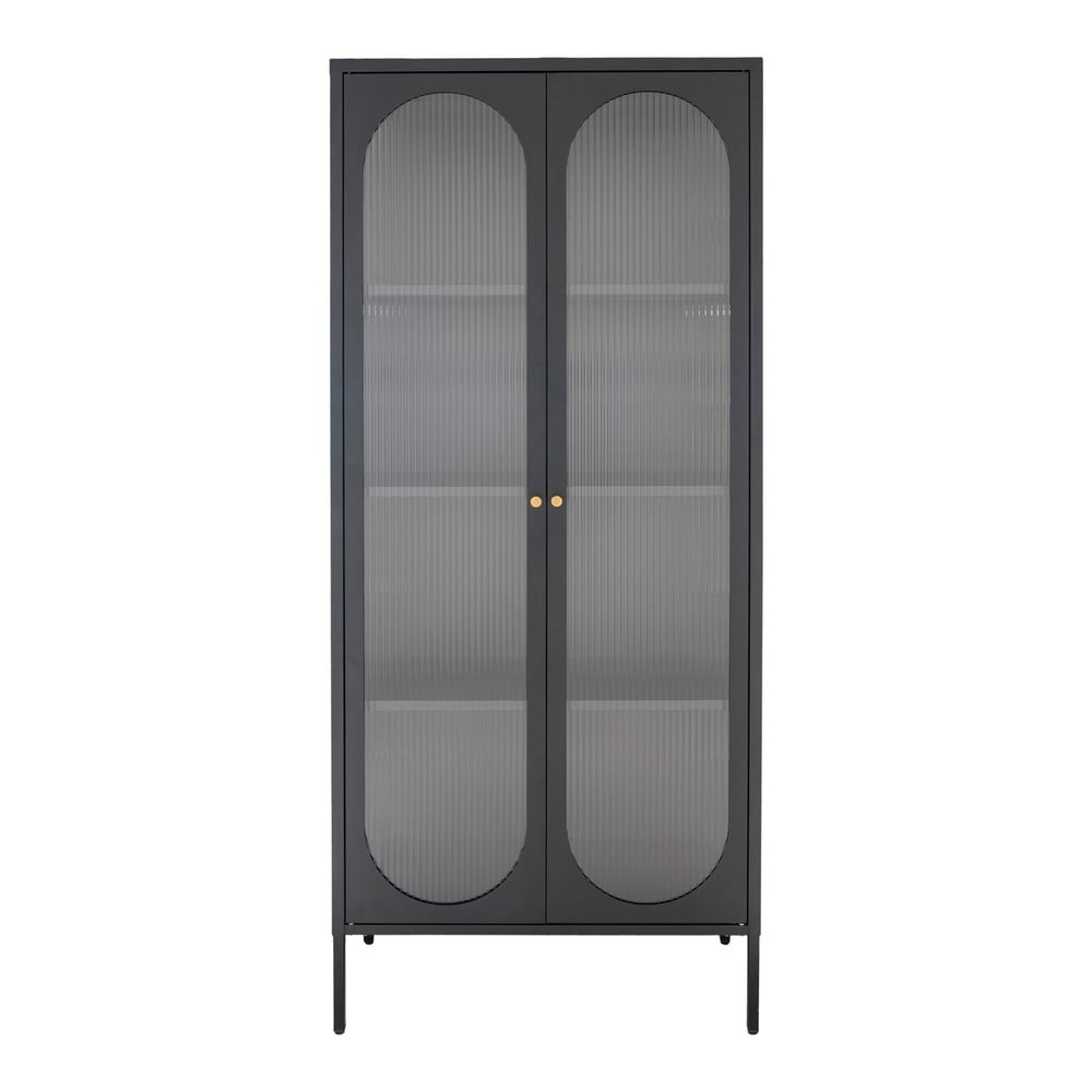 Fekete fém tálalószekrény 80x180 cm adelaide – house nordic