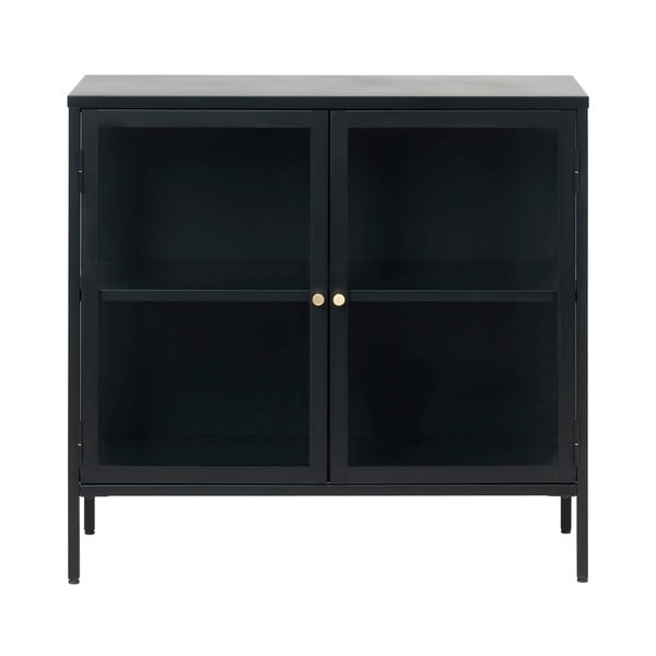 Carmel fekete üvegajtós komód, hossz 90 cm - Unique Furniture