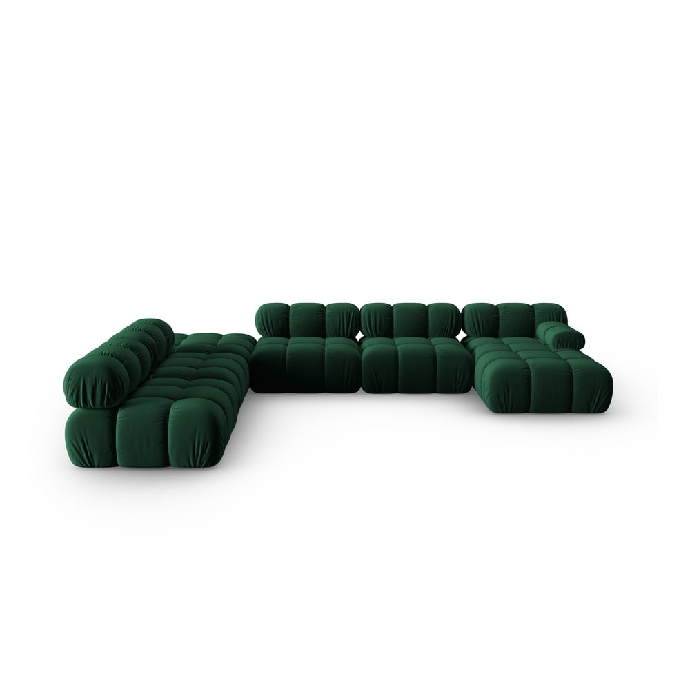 Zöld bársony kanapé 379 cm bellis – micadoni home