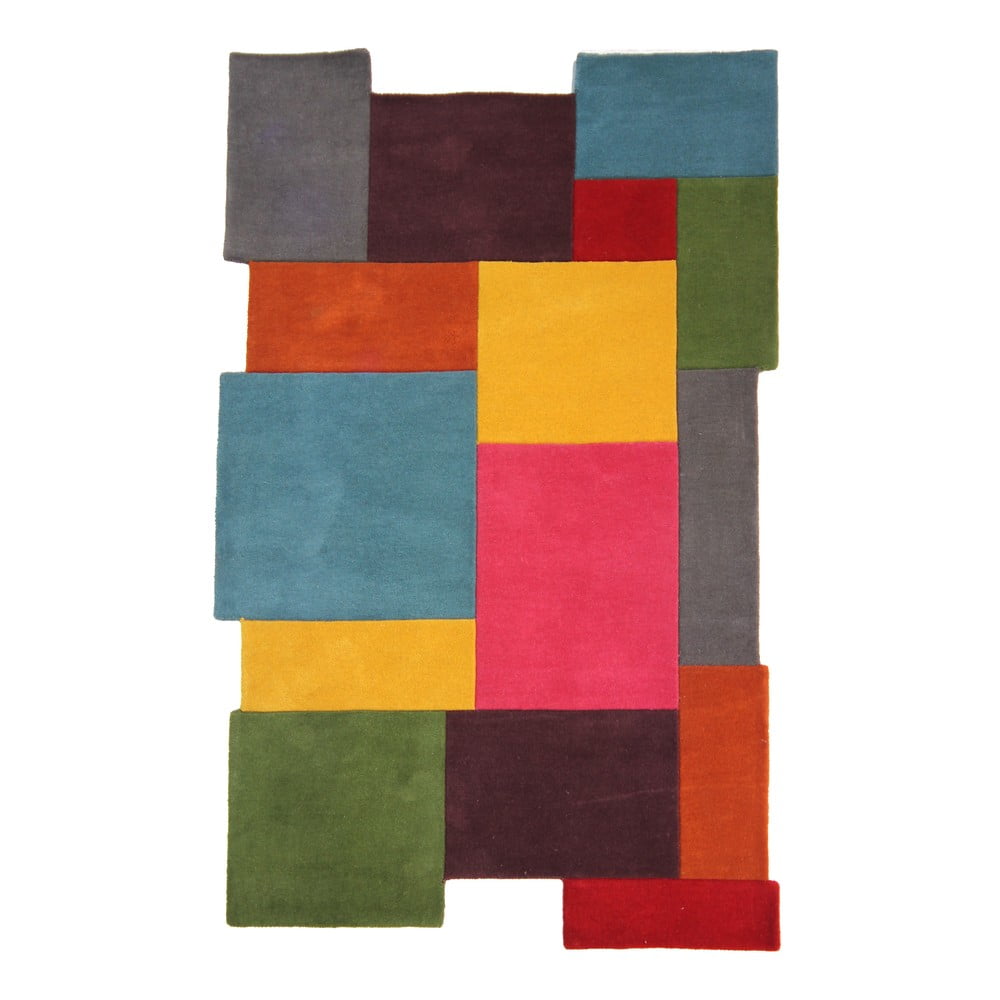 Collage színes gyapjú szőnyeg, 150 x 240 cm - Flair Rugs