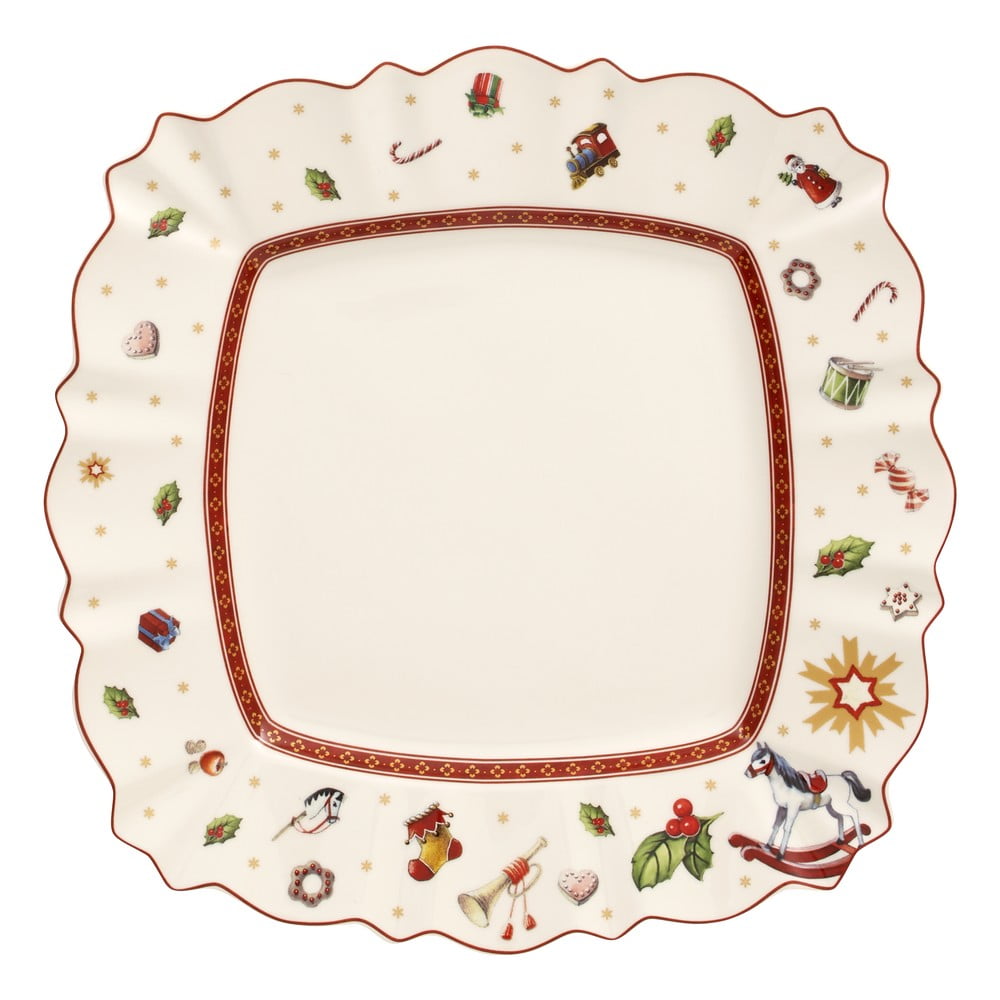 Fehér porcelán tányér karácsonyi motívummal, 28 x 28 cm - Villeroy & Boch