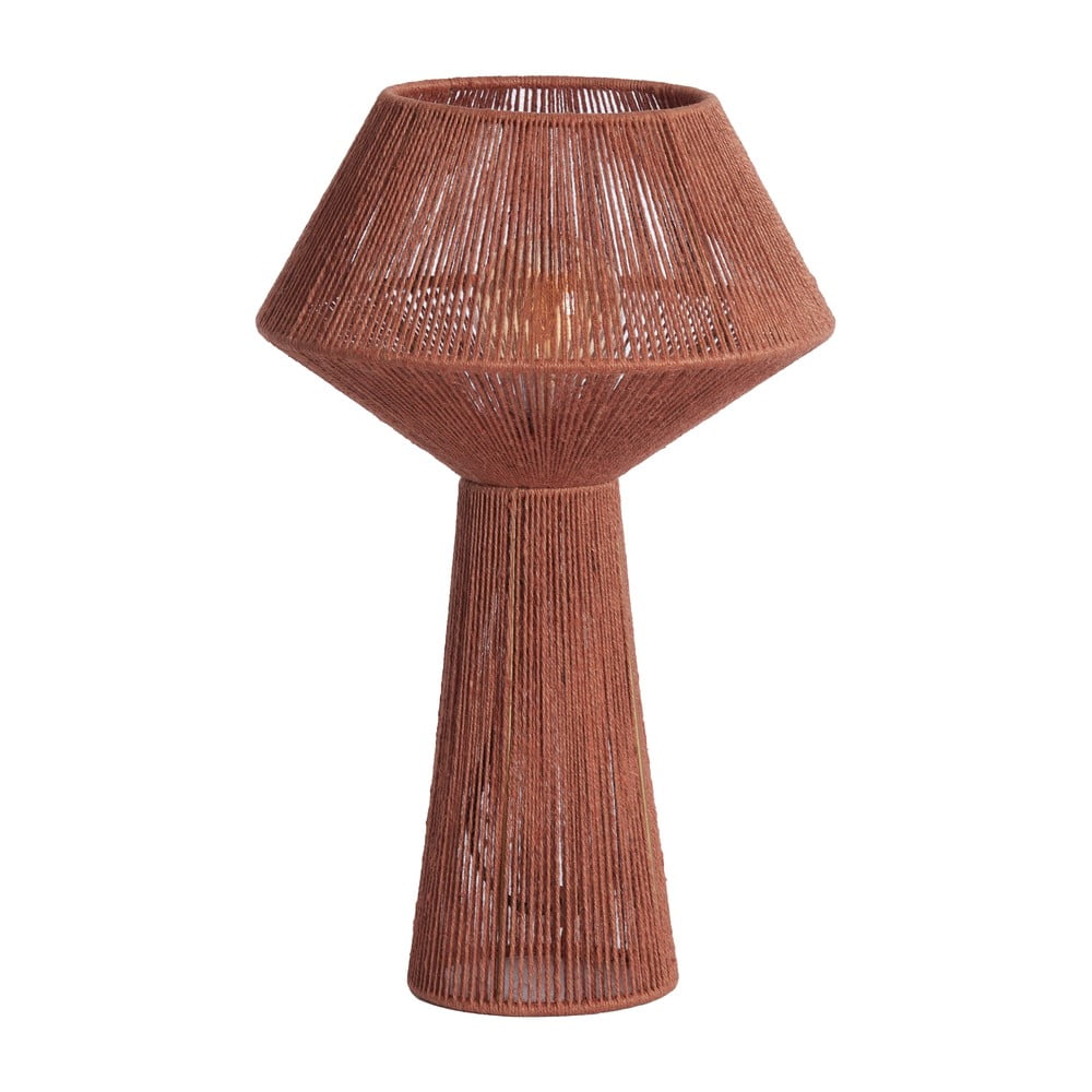 Piros asztali lámpa juta búrával (magasság 47 cm) fugia – light & living