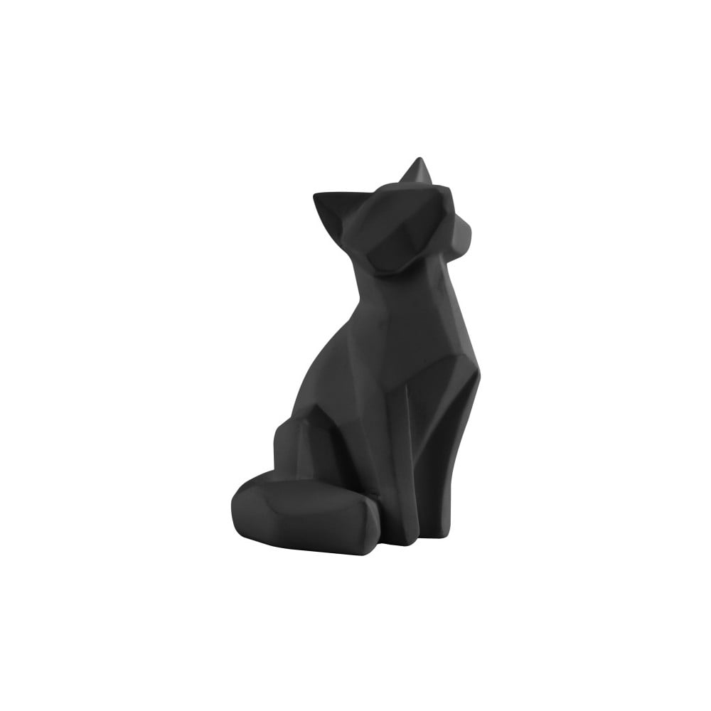 Origami Fox matt fekete szobor, magasság 15 cm - PT LIVING