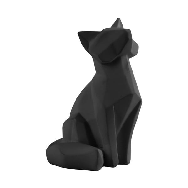Origami Fox matt fekete szobor, magasság 15 cm - PT LIVING