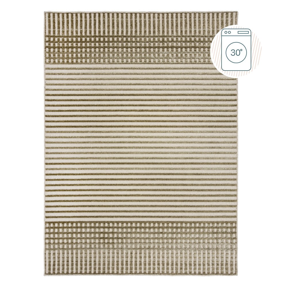 Zöld mosható zsenília szőnyeg 200x320 cm elton – flair rugs