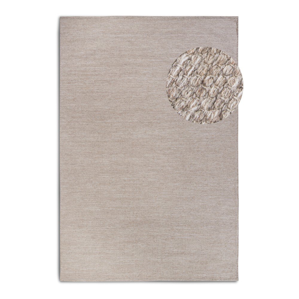 Bézs kézi szövésű gyapjúkeverék szőnyeg 60x90 cm Pradesh Linen White – Elle Decoration