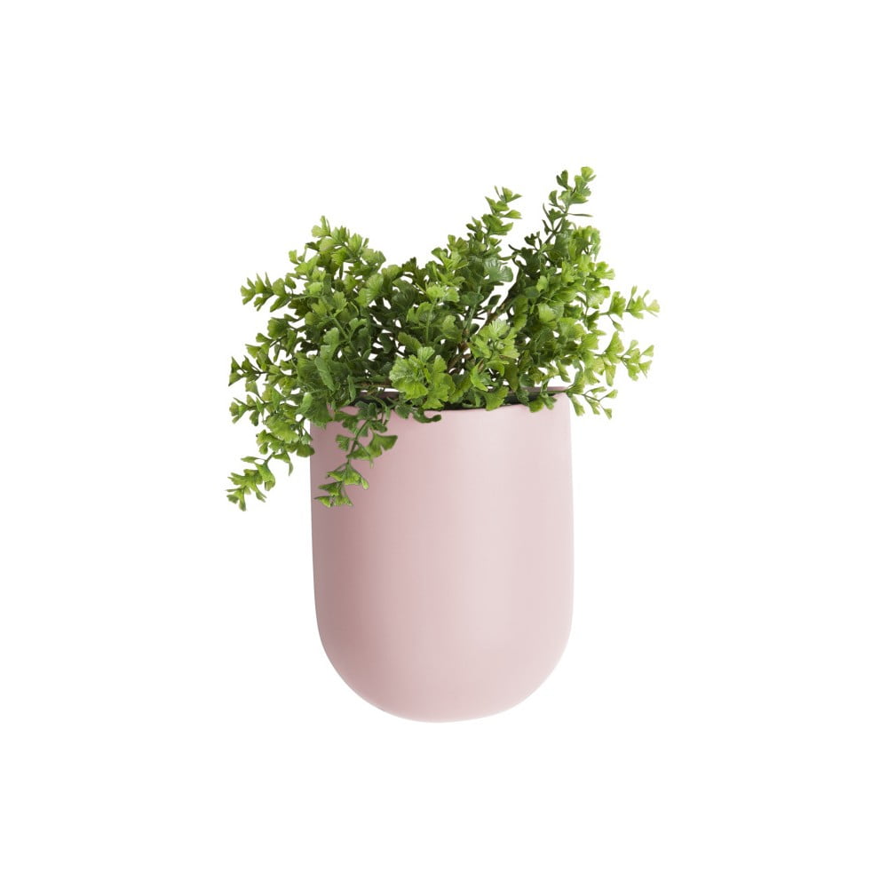 Oval világos rózsaszín fali kerámia virágcserép - PT LIVING