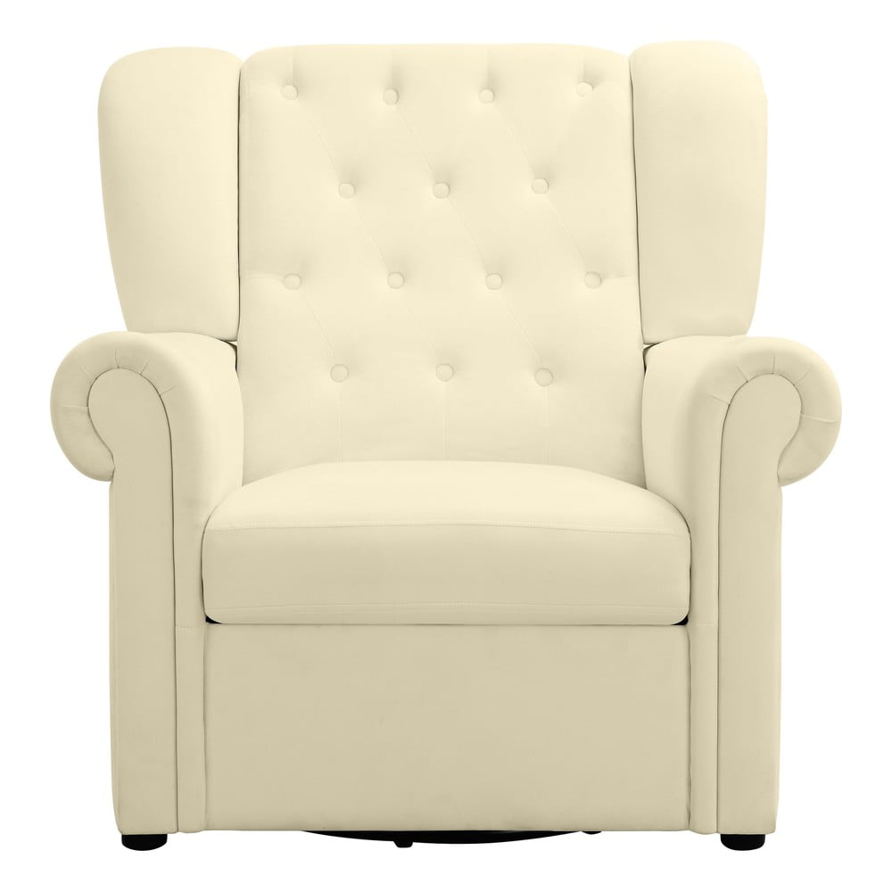 Fehér bársony chesterfield-hinta fotel Lillyse – Støraa