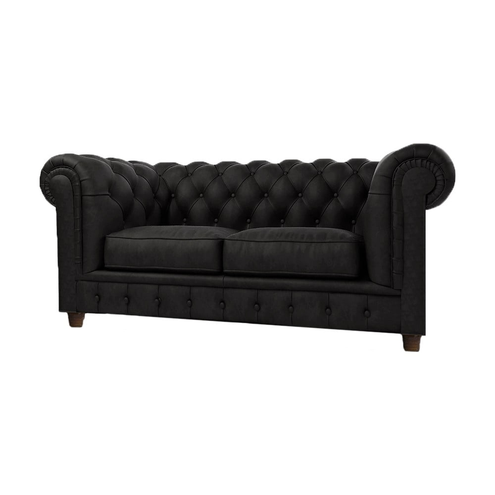 Fekete bársony kanapé 178 cm cambridge – ropez