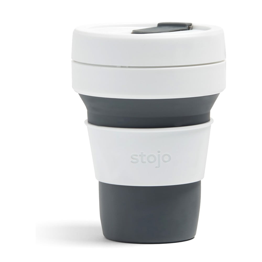 Pocket Cup szürke-fehér összecsukható utazópohár, 355 ml - Stojo