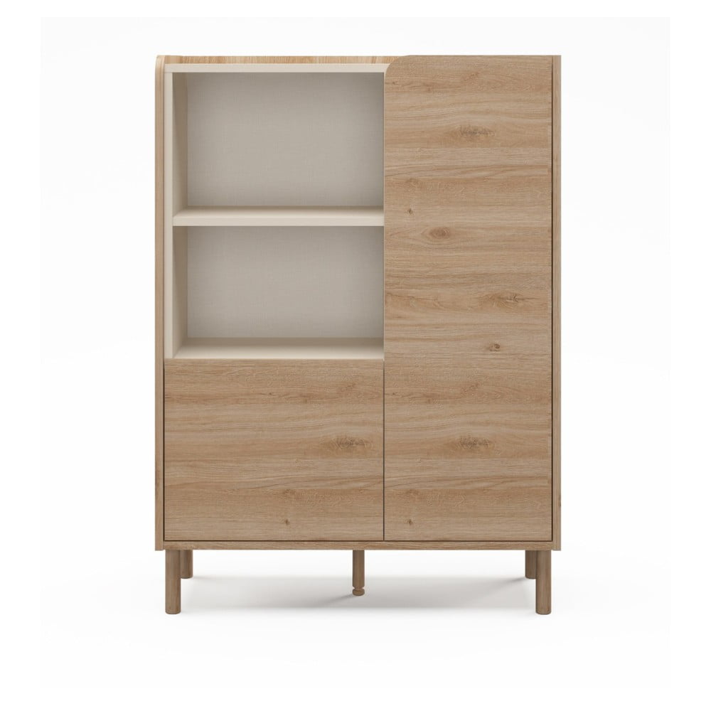 Natúr színű szekrény tölgyfa dekorral 90x125x40 cm Monza – Marckeric