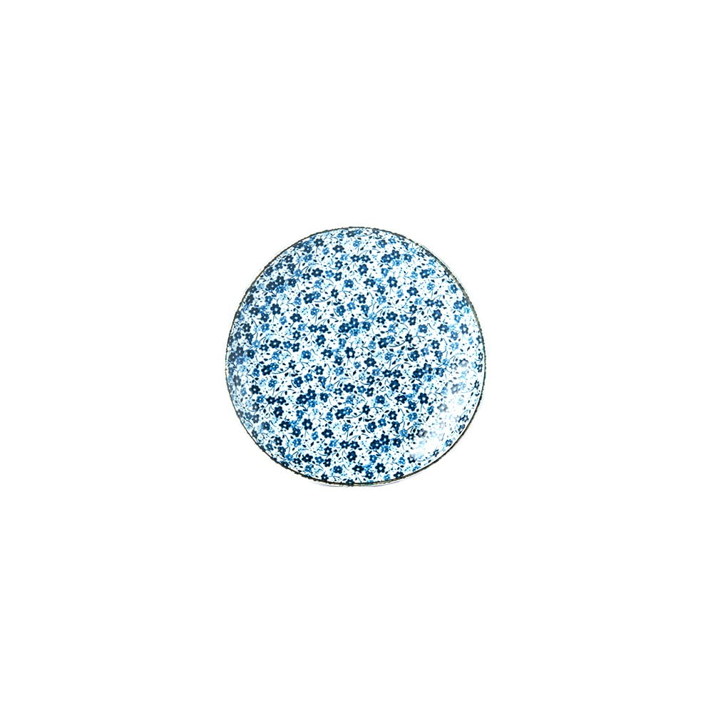 Daisy kék-fehér kerámia tányér, ø 19 cm - MIJ