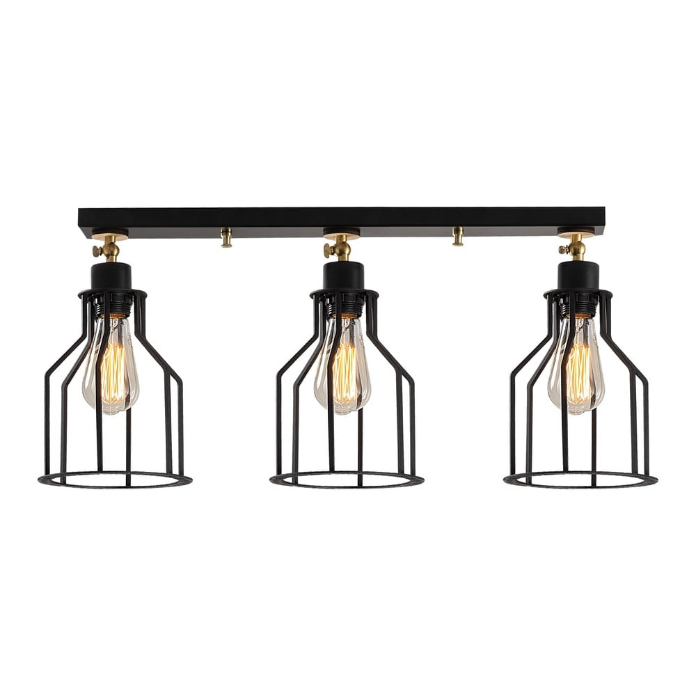 Fekete-aranyszínű mennyezeti lámpa fém búrával ø 17 cm Alacati – Opviq lights