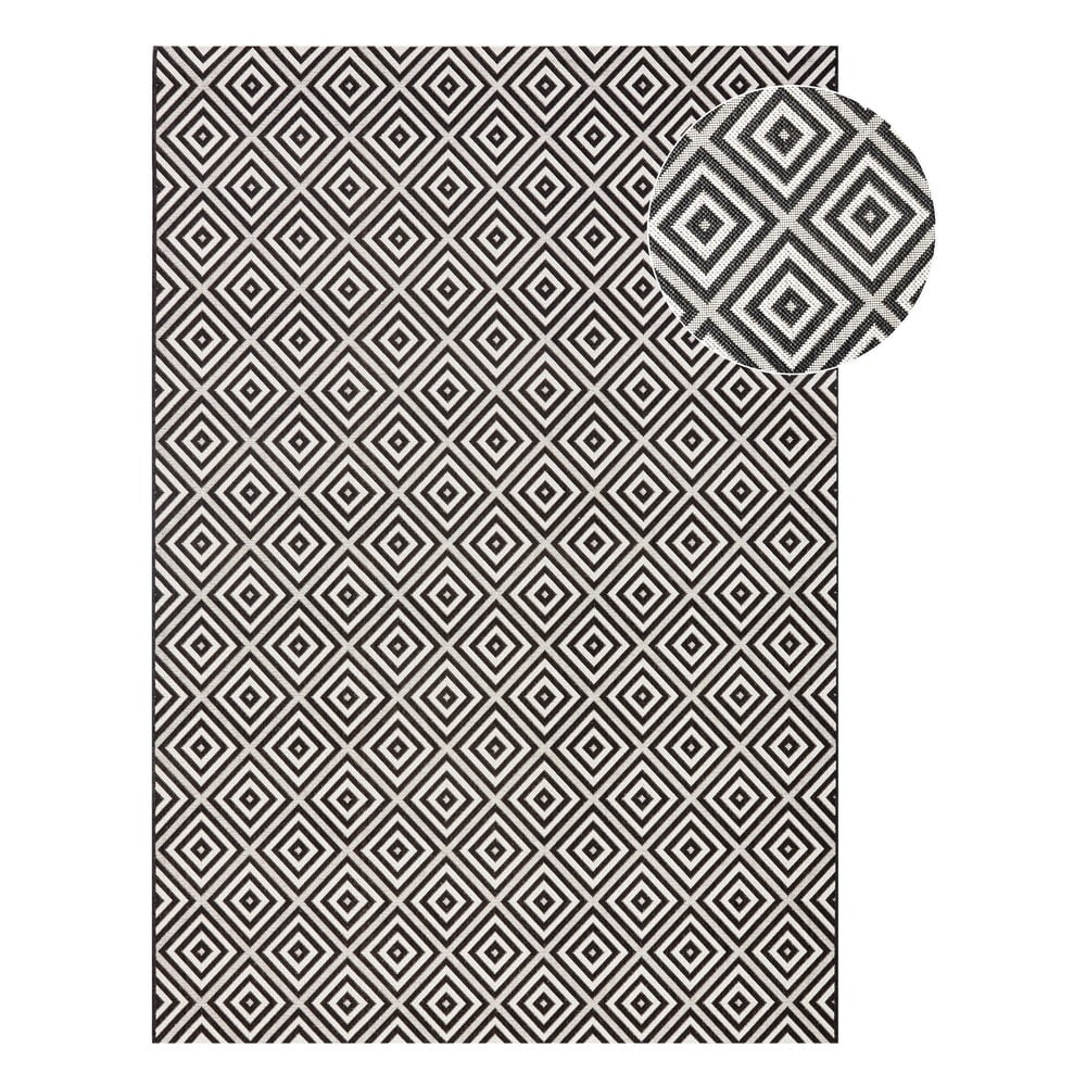 Karo fekete-fehér kültéri szőnyeg, 80 x 150 cm - NORTHRUGS