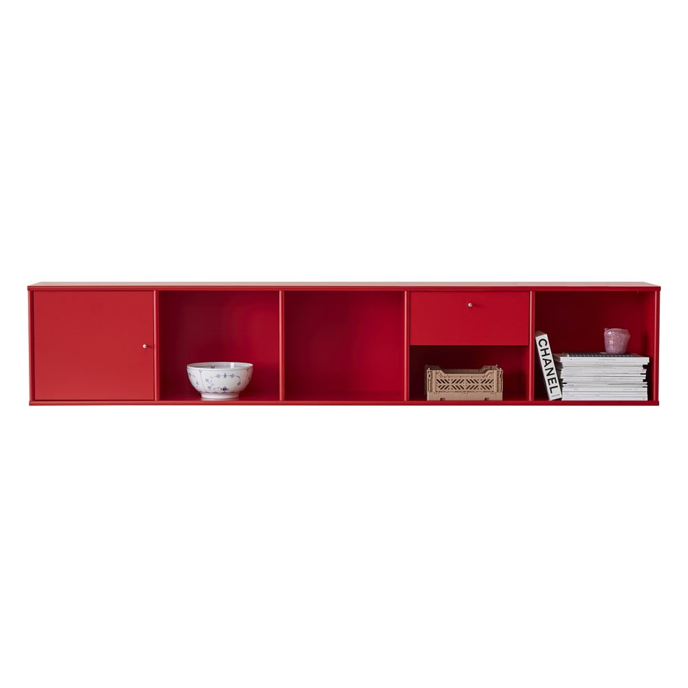 Hammel furniture piros fali könyvespolc mistral 108