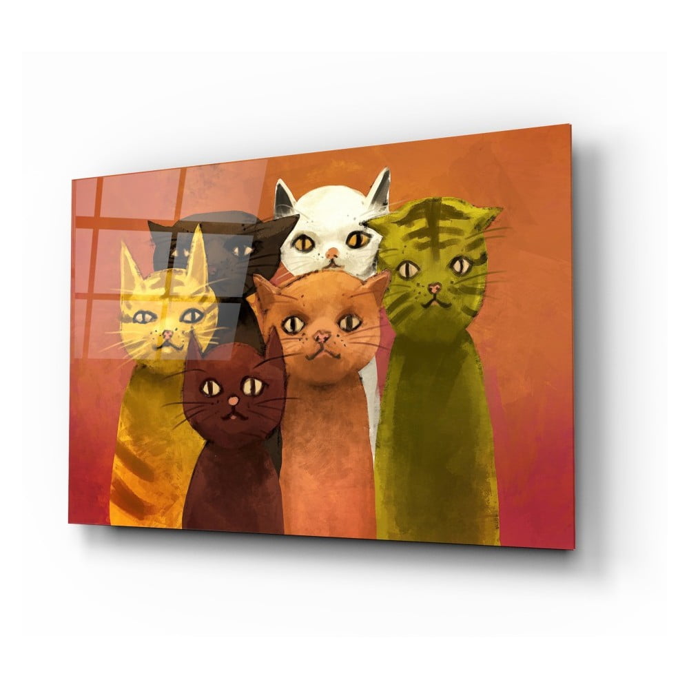 Cartoon Cats üvegkép, 72 x 46 cm - Insigne