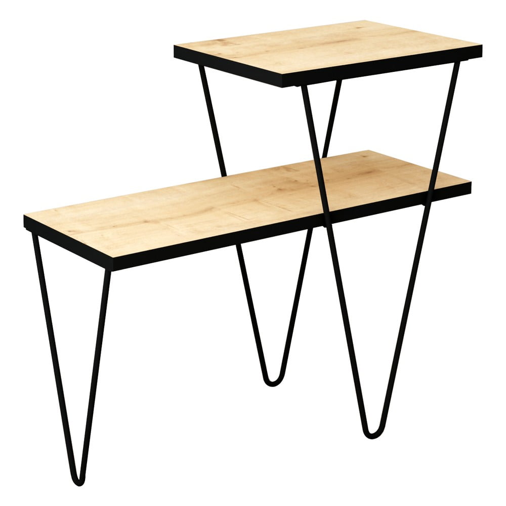 Tárolóasztal tölgyfa dekoros asztallappal 25x60 cm Toros – Gauge Concept