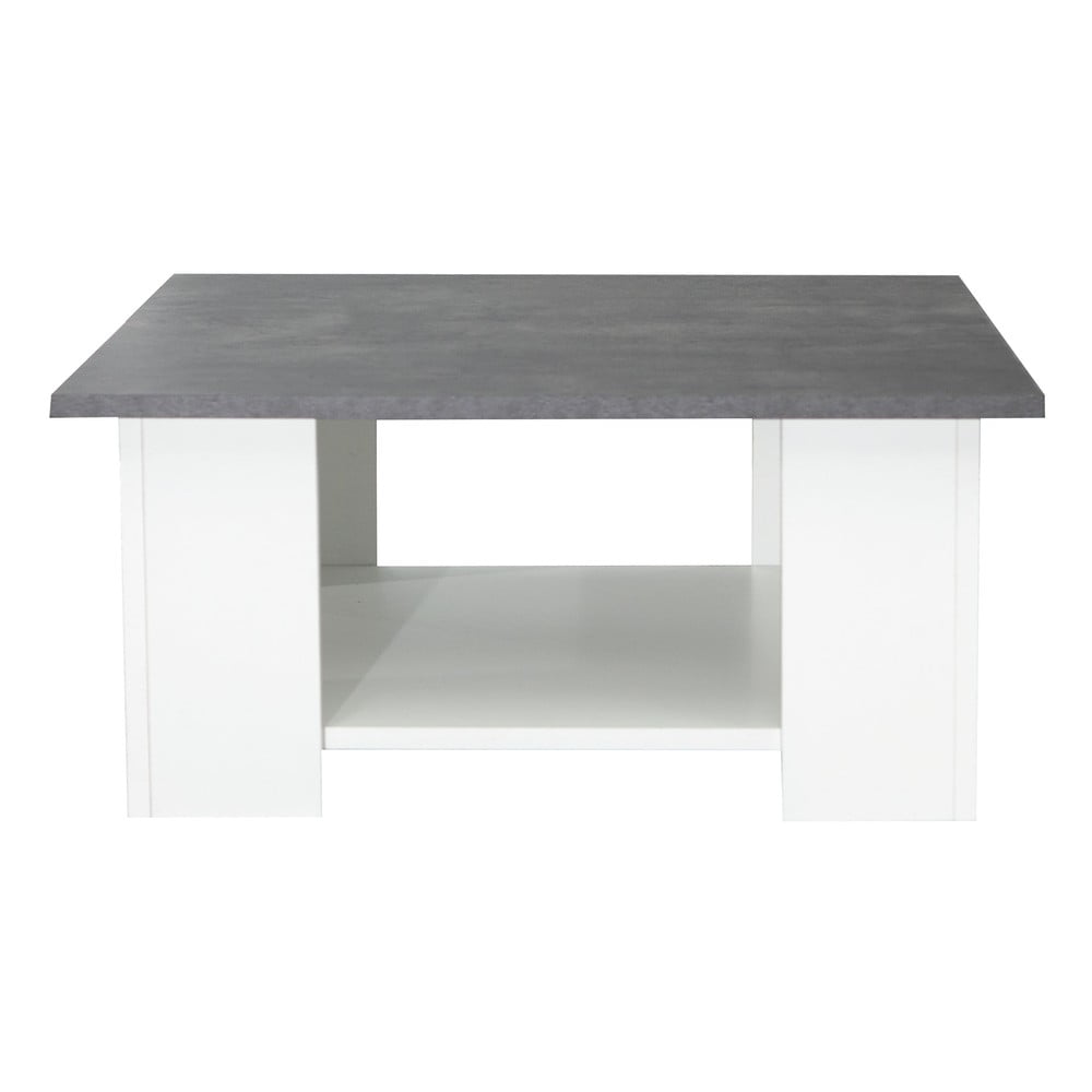 Fehér dohányzóasztal beton dekoros asztallappal 67x67 cm Square - TemaHome