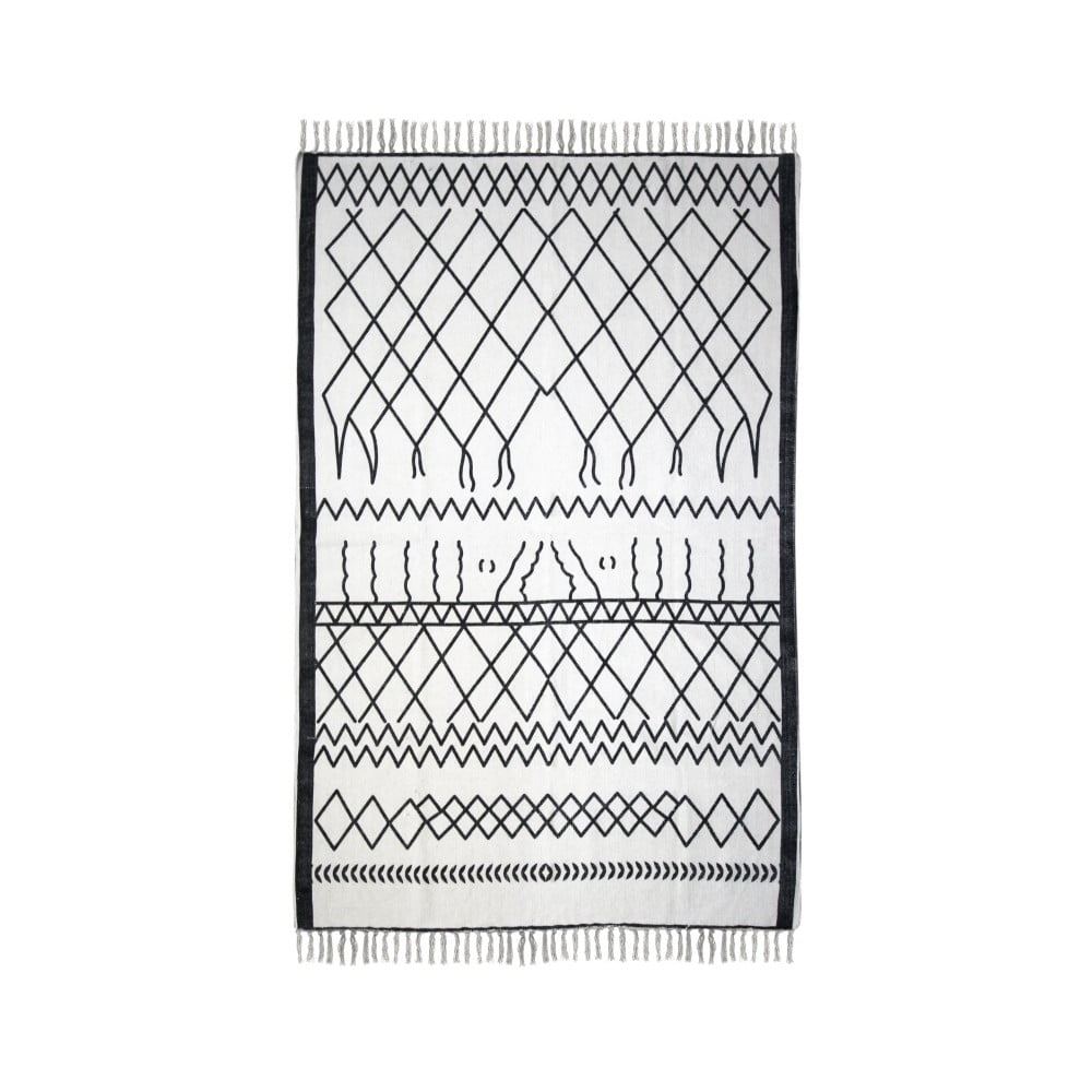 Colorful Living Garrio fekete-fehér pamut szőnyeg, 70 x 120 cm - HSM collection