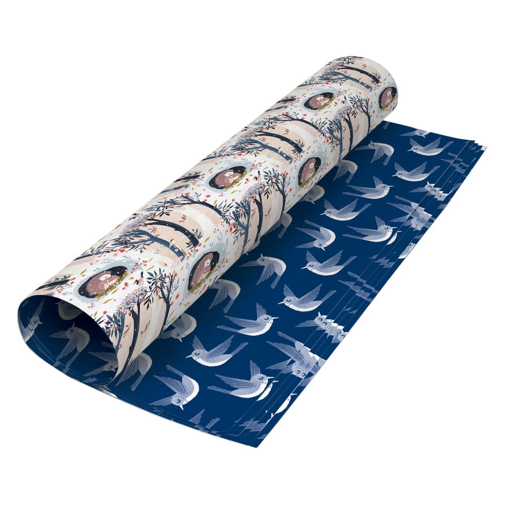 Csomagolópapír szett karácsonyi mintával 5 db-os 69,5x48,5 cm Wild Wood Hideaway – Roger la Borde