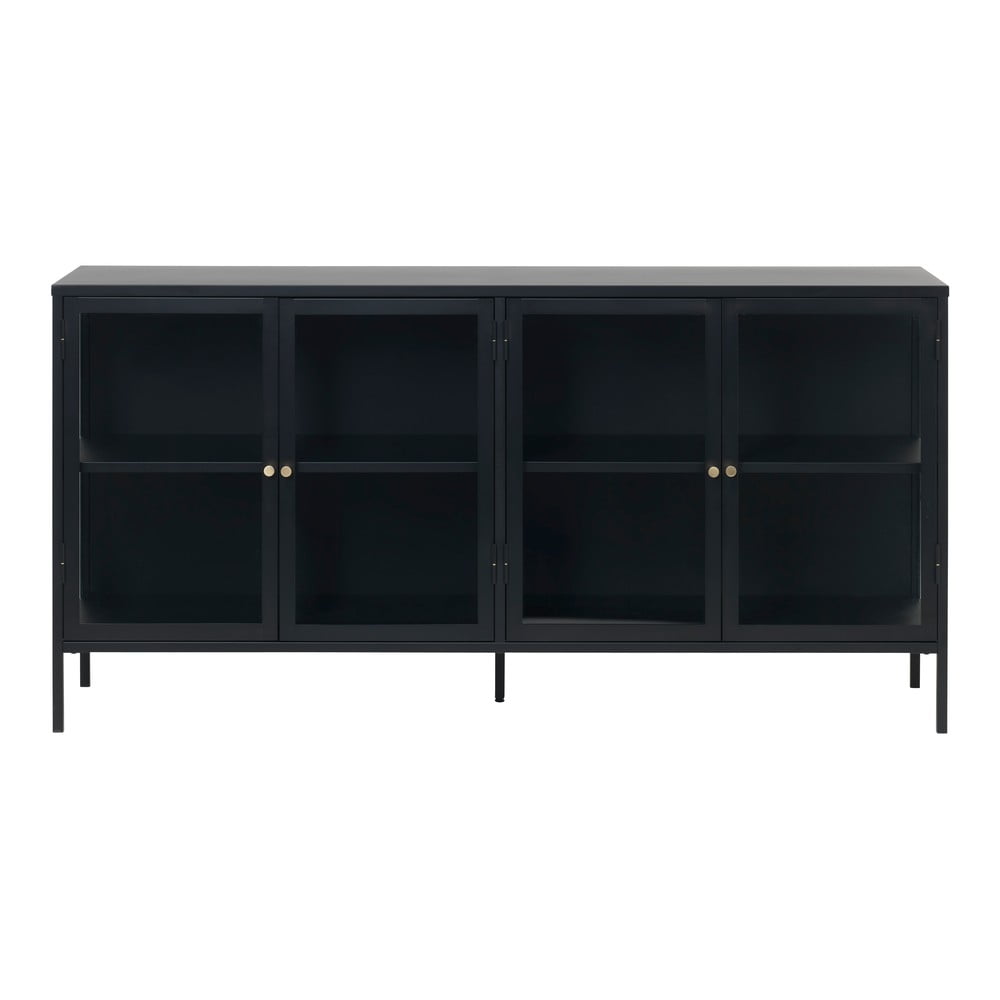 Fekete fém tálalószekrény 170x85 cm carmel – unique furniture