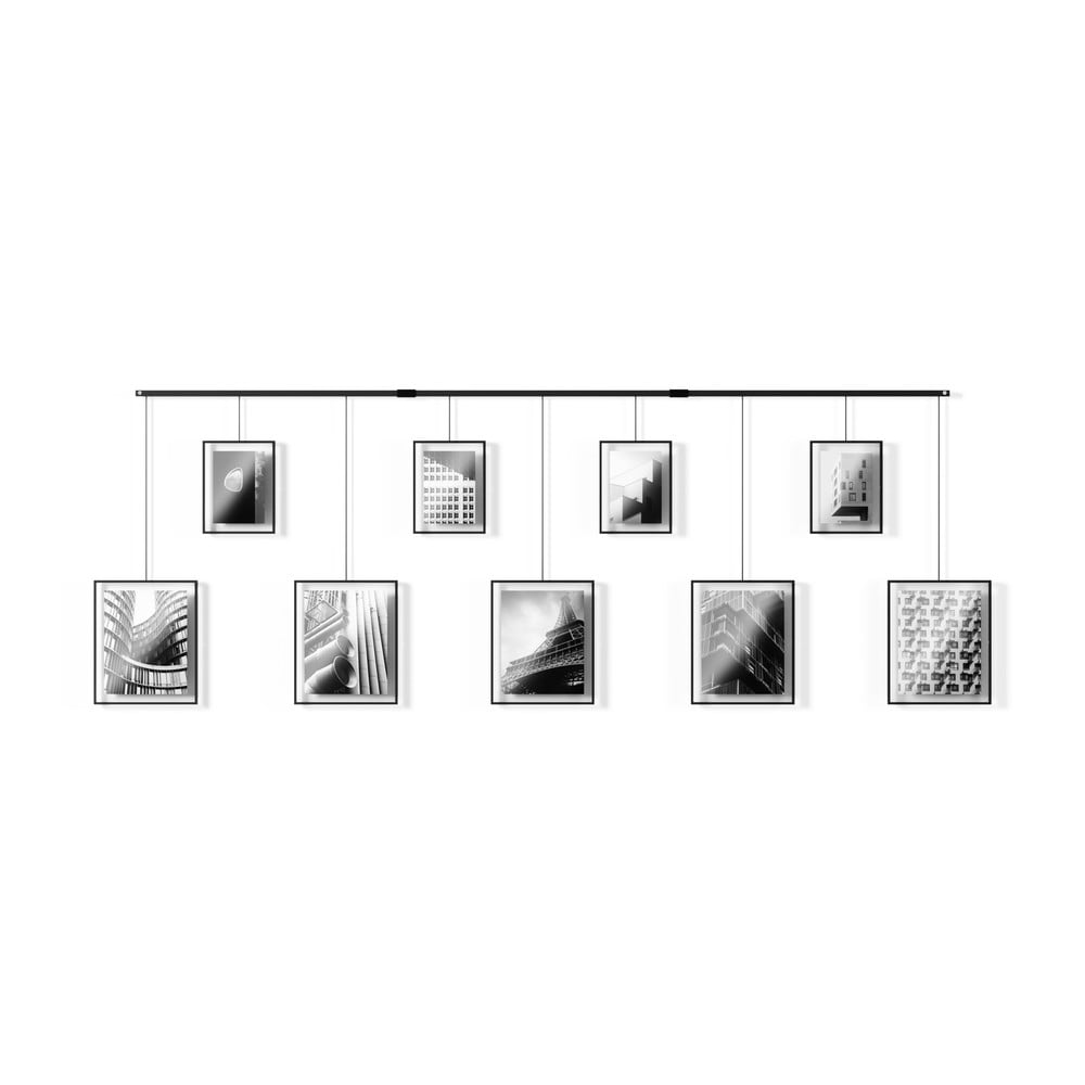 Fekete fém fali képkeret szett 9 db-os 223x77,5 cm Exhibit – Umbra