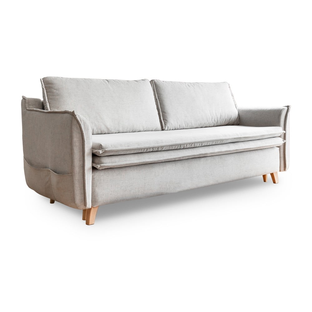 Krémszínű kinyitható kanapé 225 cm charming charlie – miuform