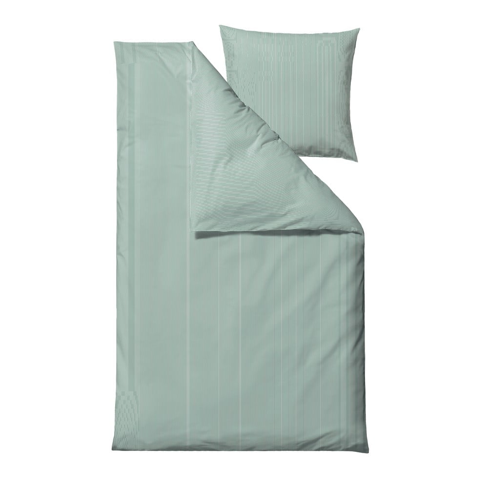 Világoszöld egyszemélyes-hosszabbított pamut ágyneműhuzat 140x220 cm Cheerful – Södahl