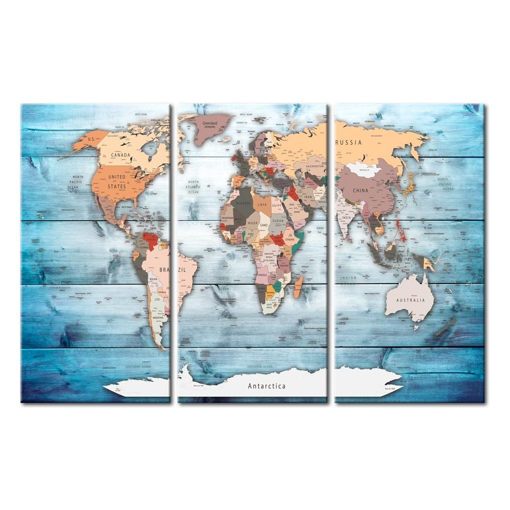 Sapphire Travels többrészes fali világtérkép, 120 x 80 cm - Bimago