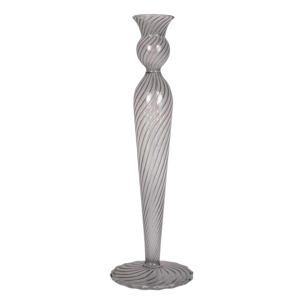 Swirl szürke üveg gyertyatartó, magasság 26,5 cm - PT LIVING