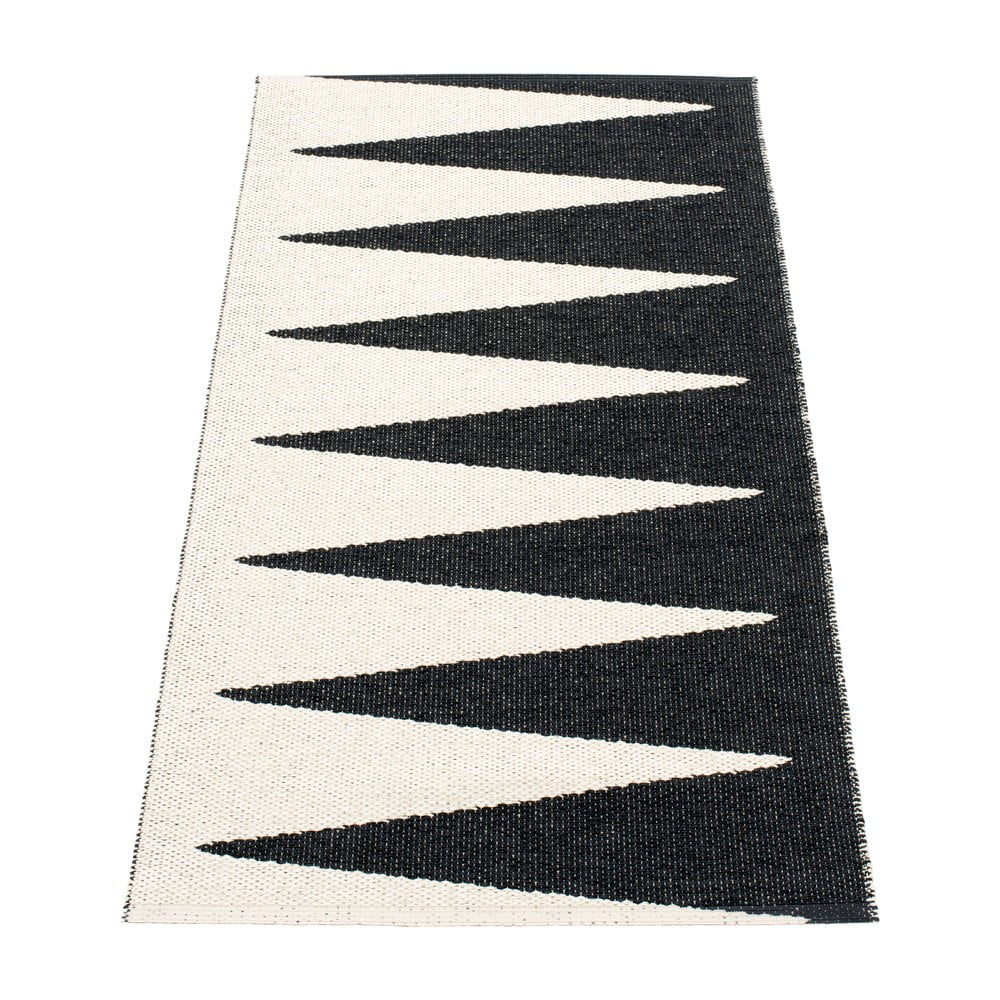 Fekete-fehér kültéri-beltéri futószőnyeg 70x150 cm Vivi Black – Pappelina
