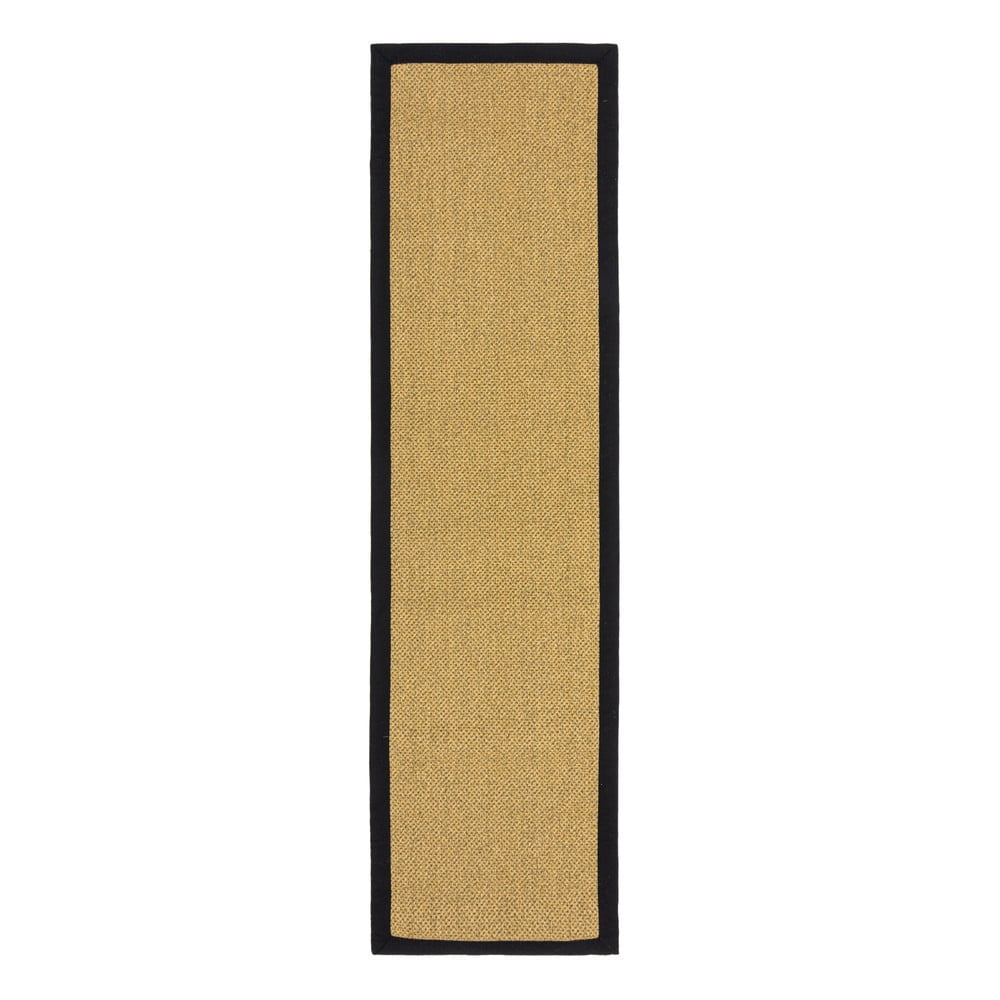 Fekete-világosbarna kültéri-beltéri szőnyeg 60x230 cm Sisal Look – Flair Rugs