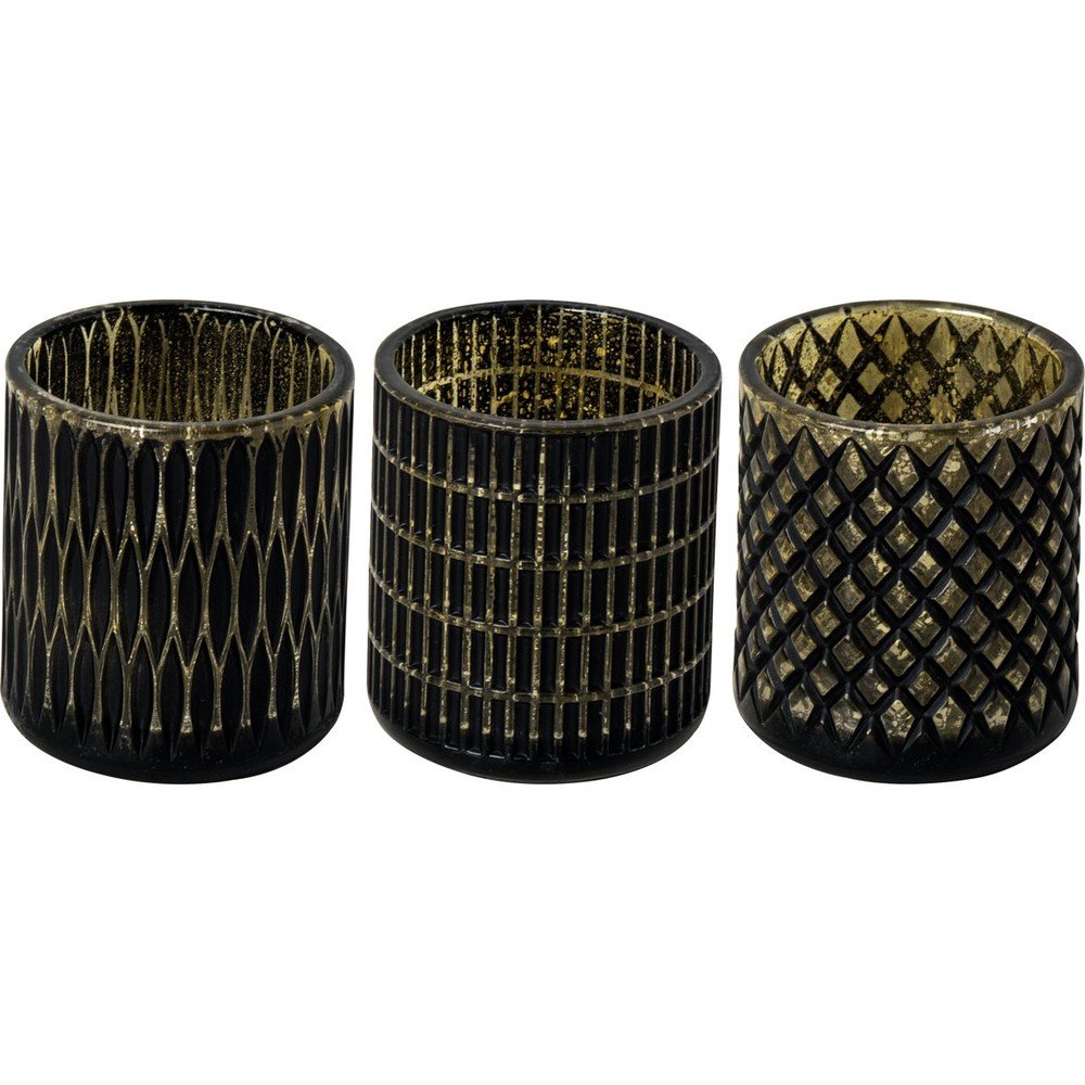 Üveg gyertyatartó készlet 3 db-os - IHR