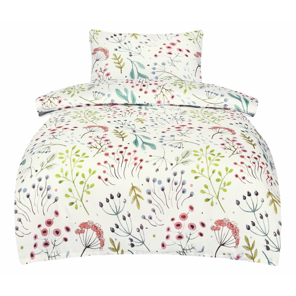 Fehér egyszemélyes pamut-szatén ágyneműhuzat 140x200 cm Jasmine – My House