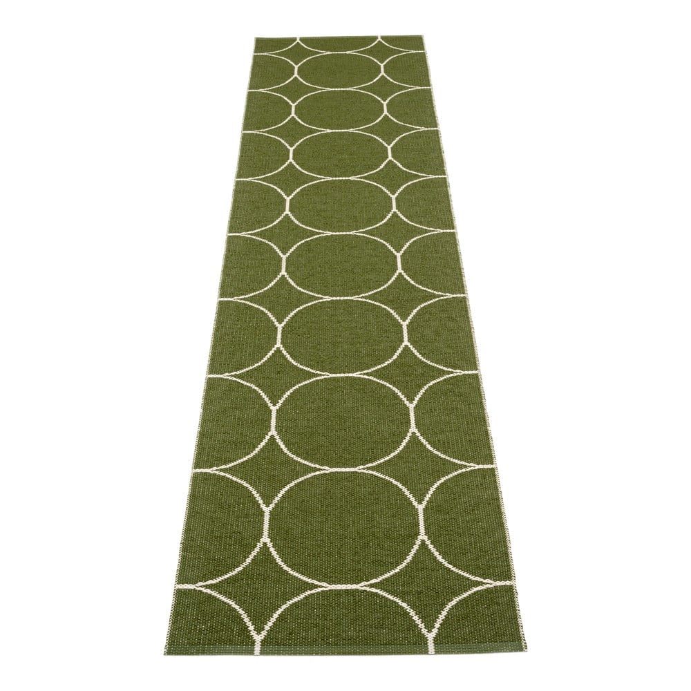Sötétzöld kültéri-beltéri futószőnyeg 70x300 cm Boo Dark Olive – Pappelina