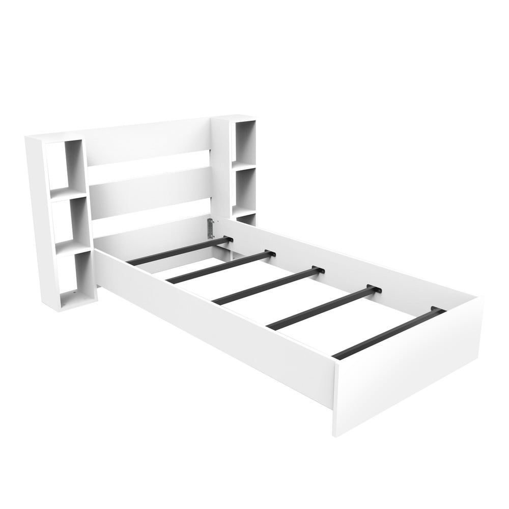Fehér egyszemélyes ágy tárolóhellyel 90x190 cm Smart – Kalune Design