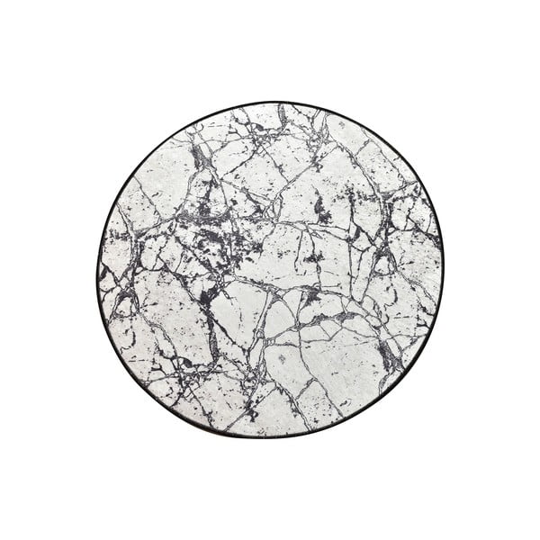 Marble Circle fekete-fehér fürdőszobai kilépő, ø 100 cm - Chilai