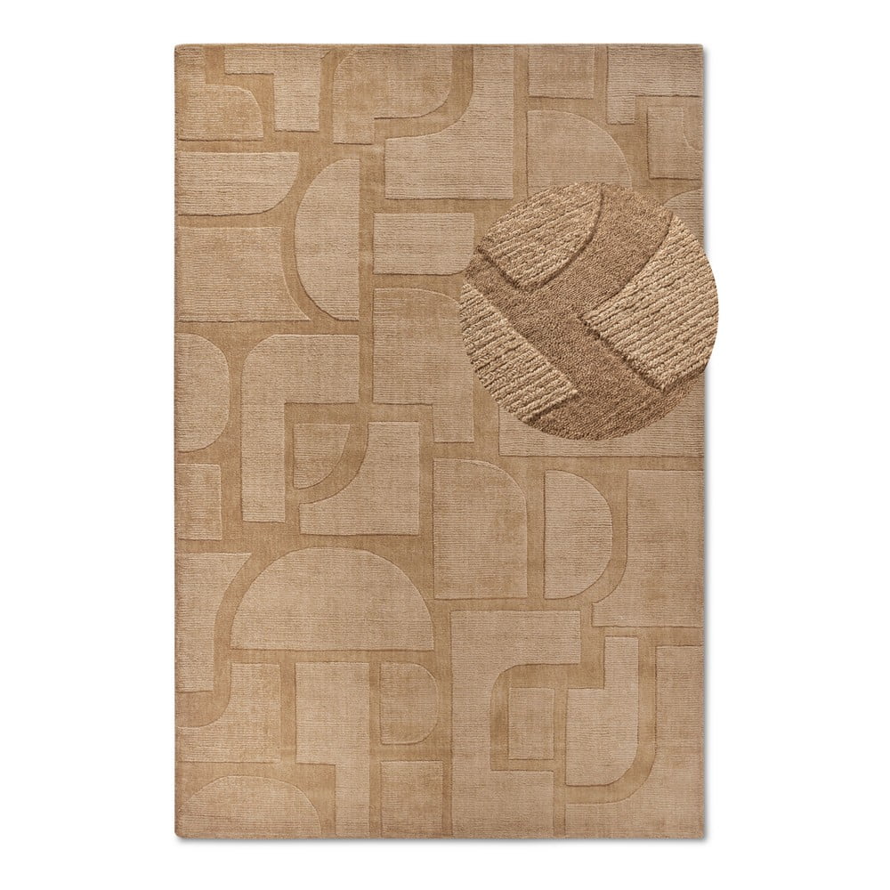 Bézs kézi szövésű gyapjú szőnyeg 190x280 cm alexis – villeroy&boch