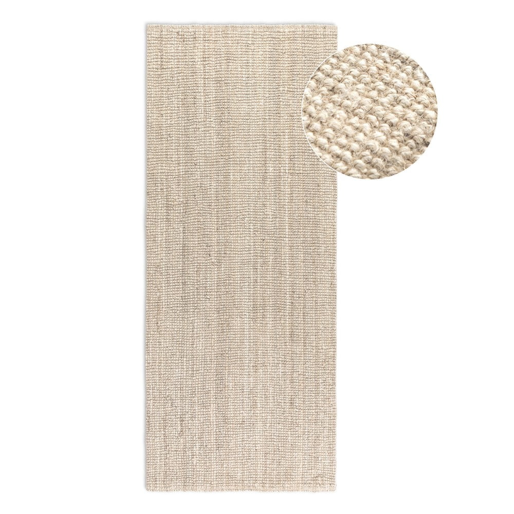 Krémszínű juta futószőnyeg 80x200 cm Bouclé – Hanse Home