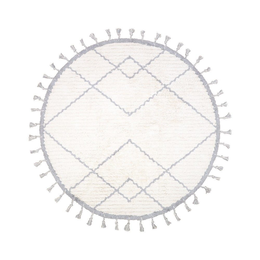 Come fehér-szürke pamut kézzel készített szőnyeg, ø 120 cm - nattiot