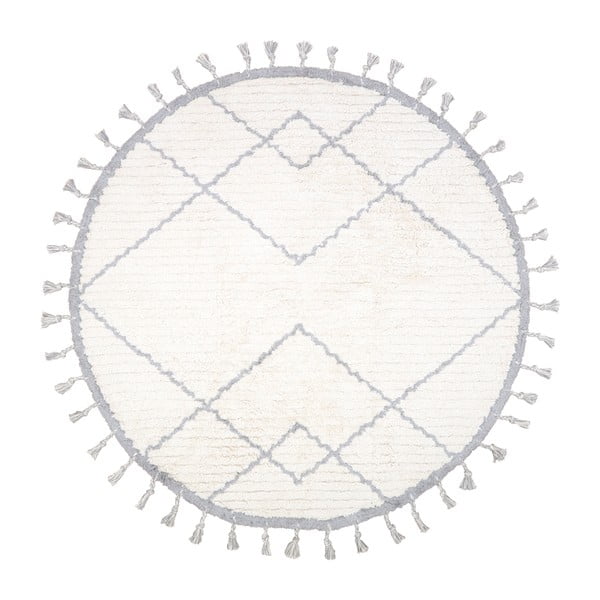 Octave fehér-szürke pamut kézzel készített szőnyeg, ø 120 cm - Nattiot