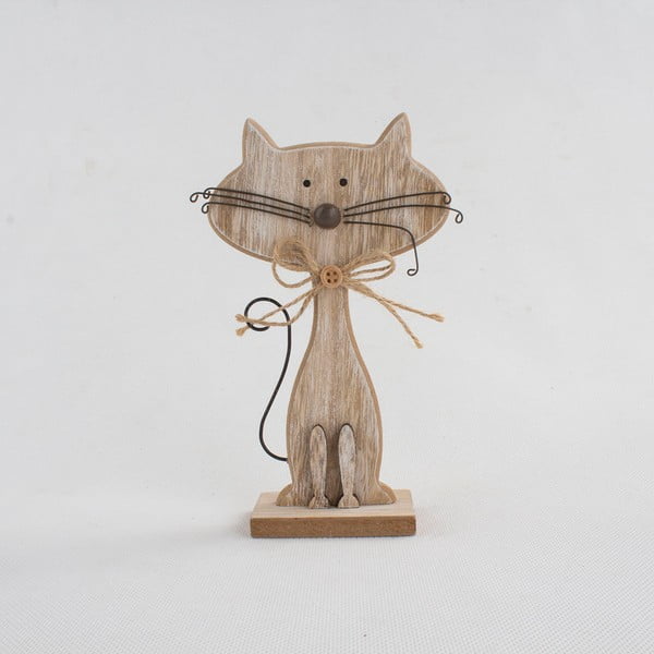 Cats macska alakú fa dekoráció, magasság 18 cm - Dakls
