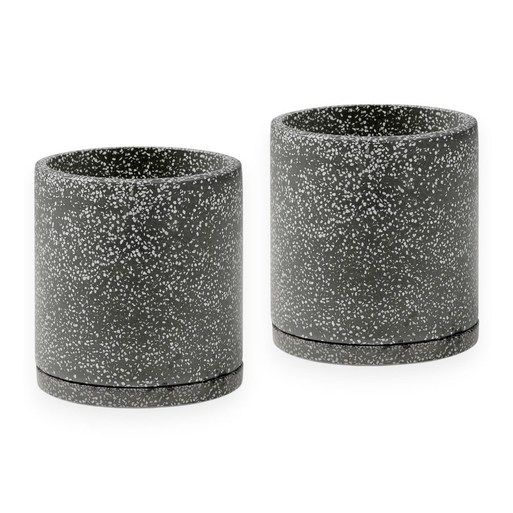 Terrazzo 2 db sötétszürke virágcserép, ø 26 cm - Bonami Selection